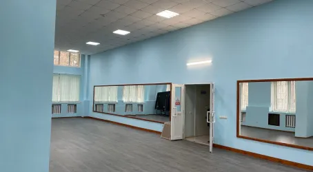 спортивный зал с зеркалами 133 кв.м., покрытие спортивный ламинат